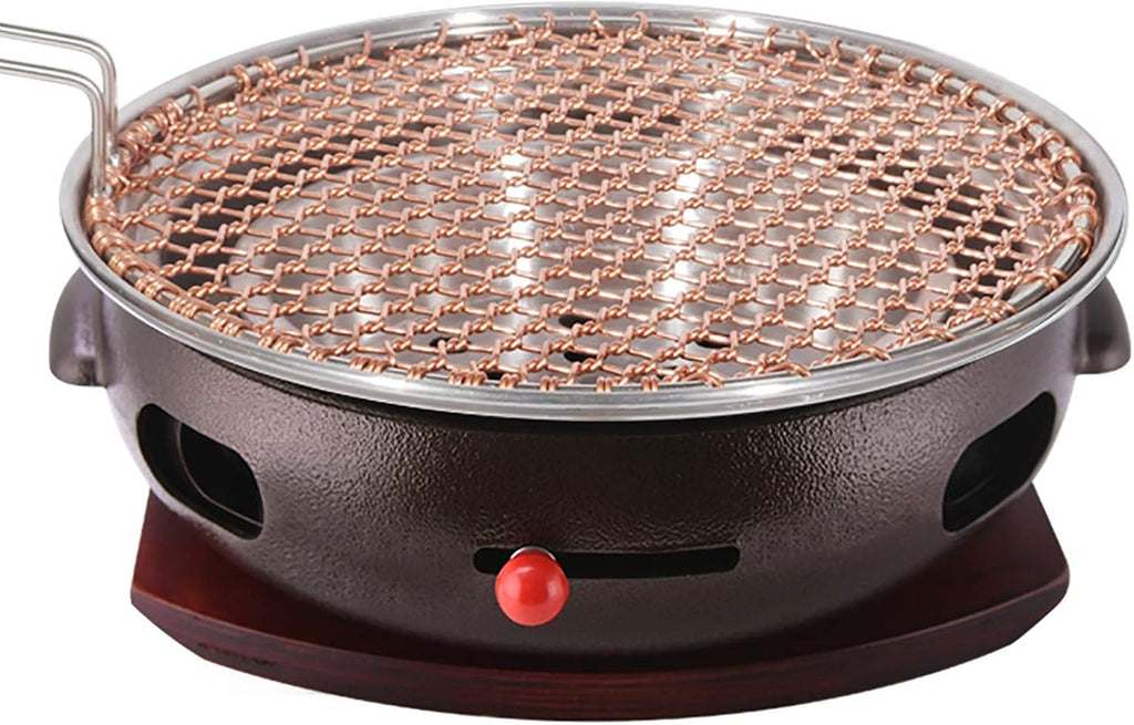 BBQ Barbeque Barbecue Grill, BBQ, Large Cast Iron Barbecue Meat Stove, Korean Household Charcoal Grill, Maifan Stone Baking Pan, Indoor Outdoor (Color : A)