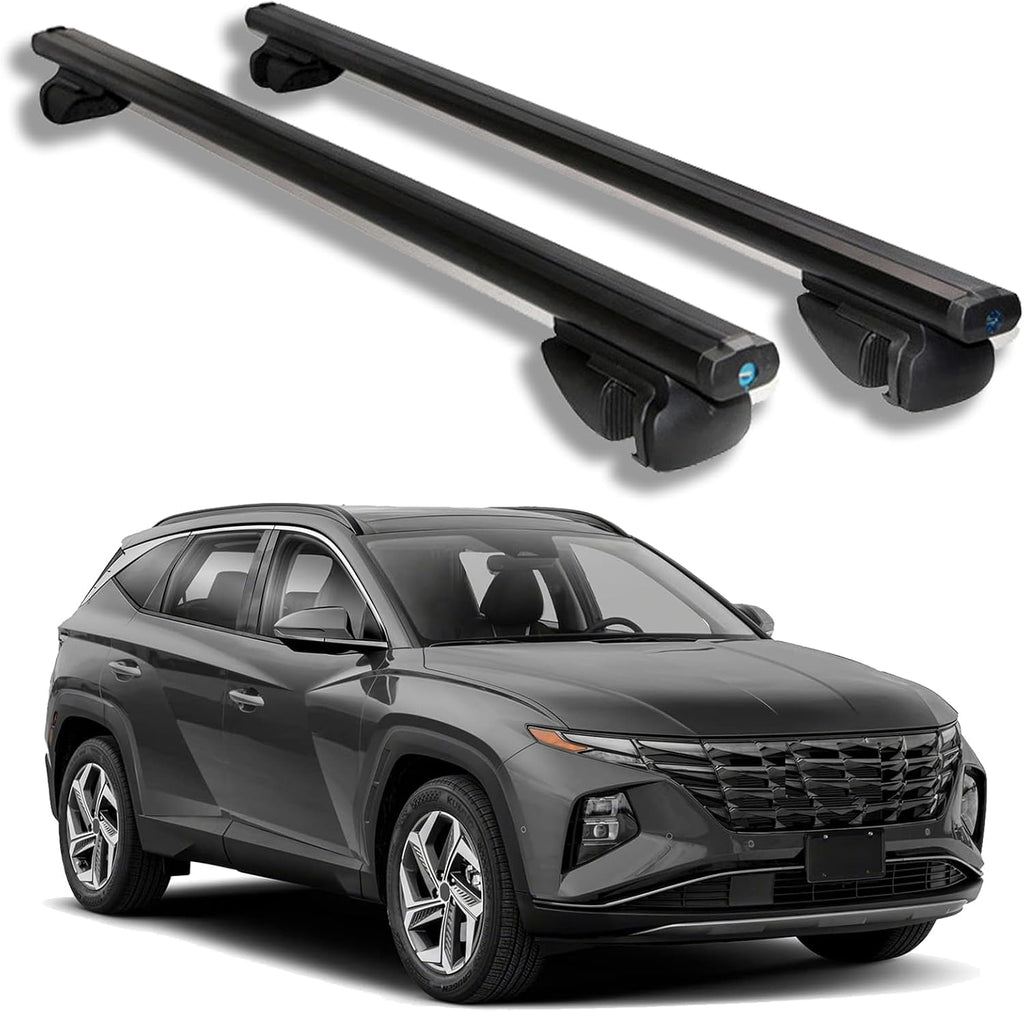 Lockable Roof Rack Cross Bars for Hyundai Tucson SE/SEL/N Line/Limited 2022-2025,Heavy Duty Anti-Theft Aluminum Roof Rails Crossbars Rooftop Luggage Rack Cargo Bars,Black