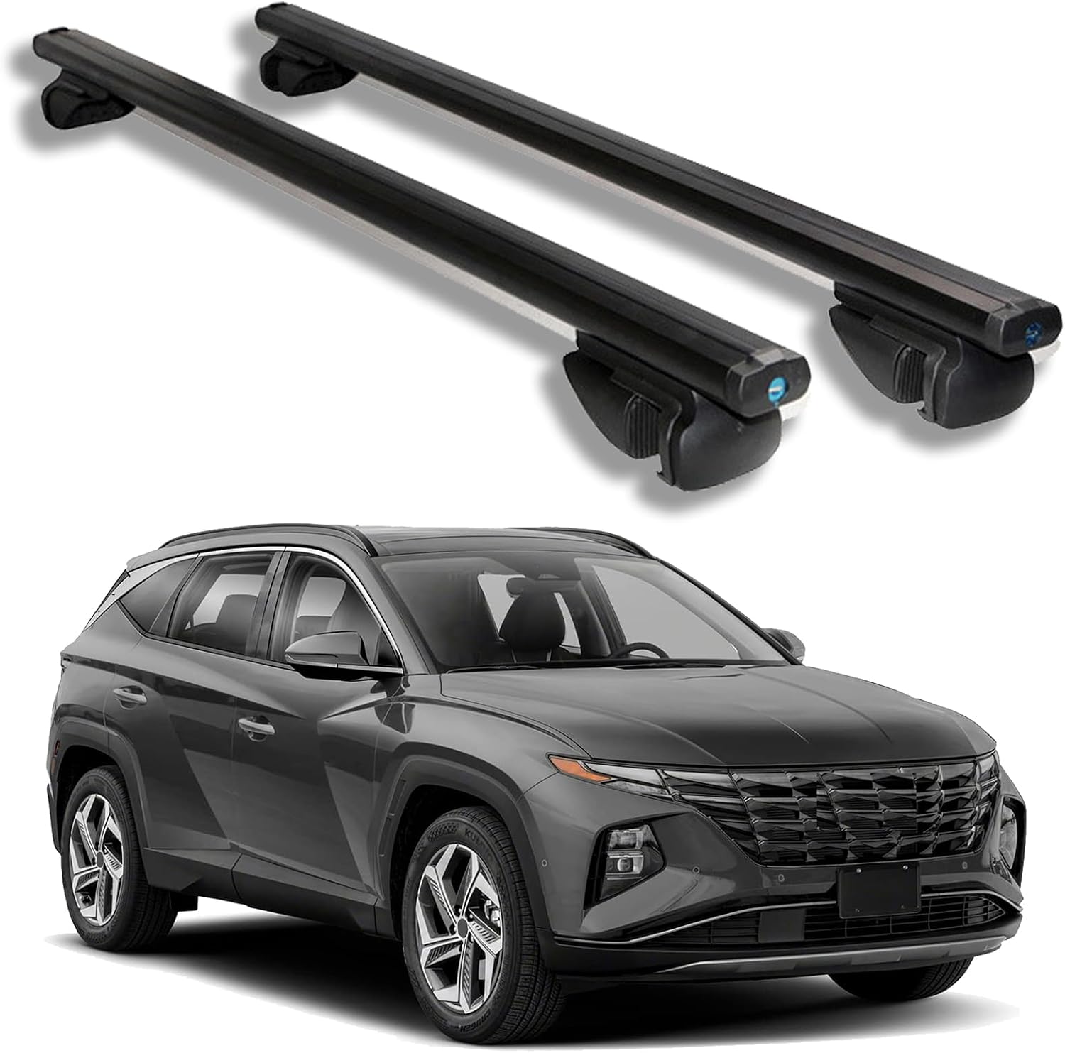 Lockable Roof Rack Cross Bars for Hyundai Tucson SE/SEL/N Line/Limited 2022-2025,Heavy Duty Anti-Theft Aluminum Roof Rails Crossbars Rooftop Luggage Rack Cargo Bars,Black