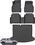 Wayhigh® Floor Mats & Cargo Liner for 2018-2024 Nissan Kicks, All Weather TPE Car Mats Waterproof Heavy Duty Floor Liners, Floor Mats Custom Fit for Kicks Accessories
