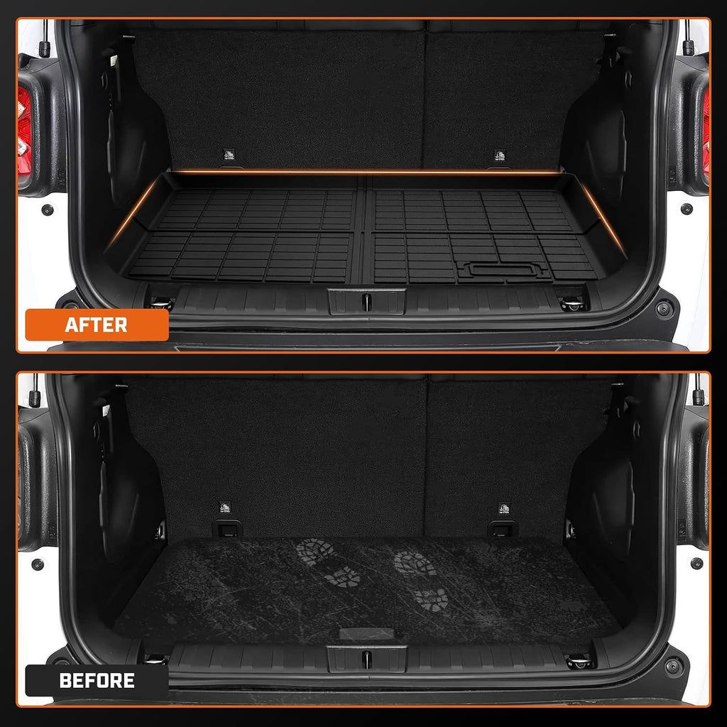 Mixsuper Renegade Floor mats-Floor Mat & Cargo Liner for Jeep Renegade 2015-2023 (Not for Sport),All Weather TPE Floor Liners Protection for Renegade Accessories,Full Set Anti-Slip Car Mats,Black