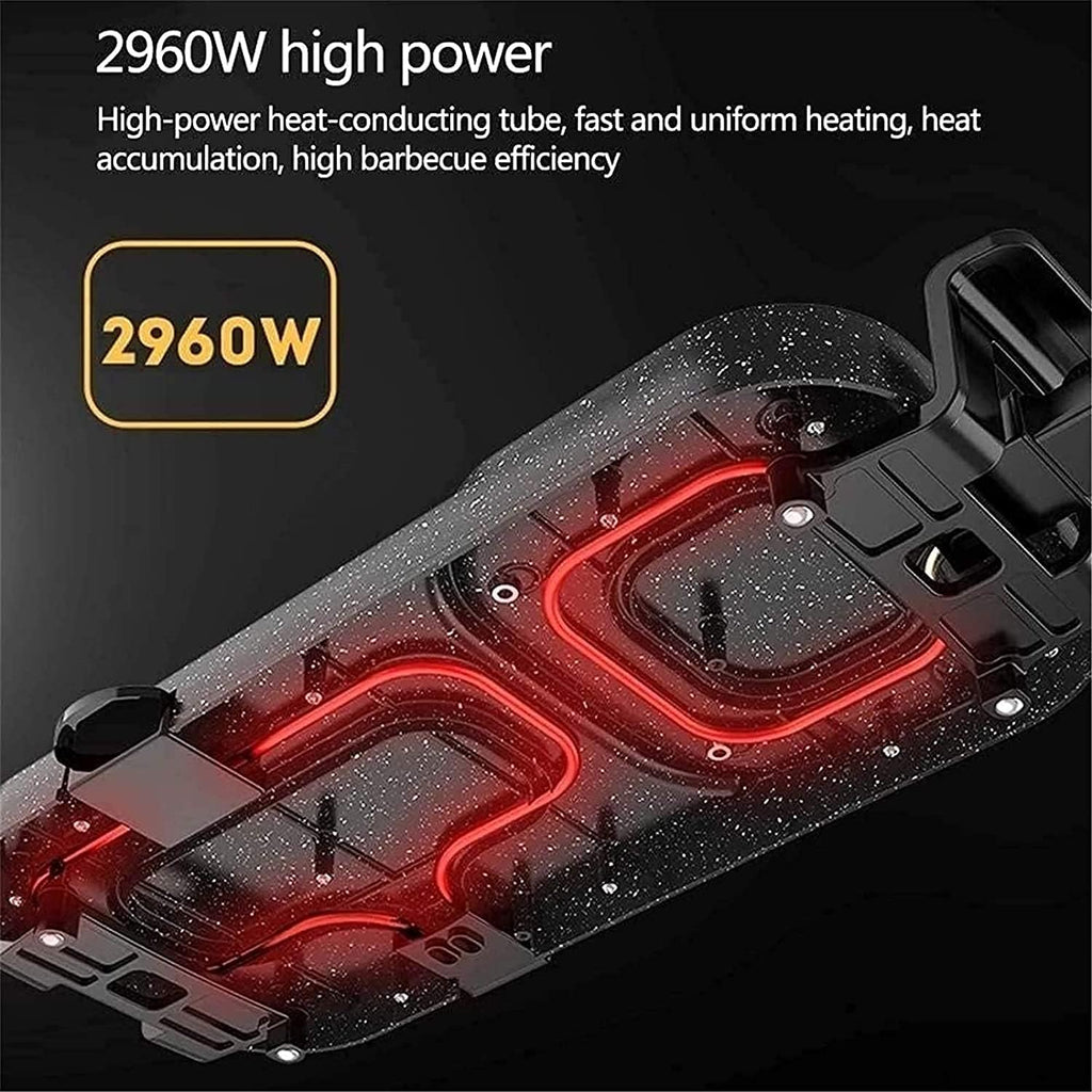 Korean BBQ Grill Home Use Multi-function Electric Grill, 2 In 1 Electric Barbecue Indoor and Outdoor Hot Pot Large Capacity Non-Stick Pan with 5 Temperature Adjustments, fo