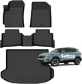 for Kia Seltos Floor Mats 2024 2025 2026 S/LX/EX/X-Line, (Cargo Liner Only Fit The Upper Layer) All Weather Car Mats for Kia Seltos Accessories