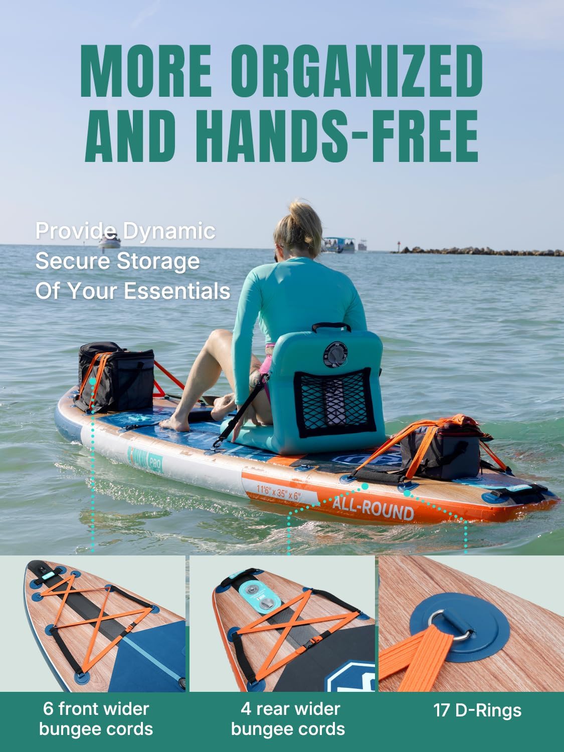 Niphean PRO (Extra Large) Inflatable Paddle Board with Seat, 11'6'/12'6' Stand Up Paddle Board with Pressure Gauge, StabilTrac Fin, Upgraded All-Round/Touring SUP for Adult Adventures, 2+1 Person