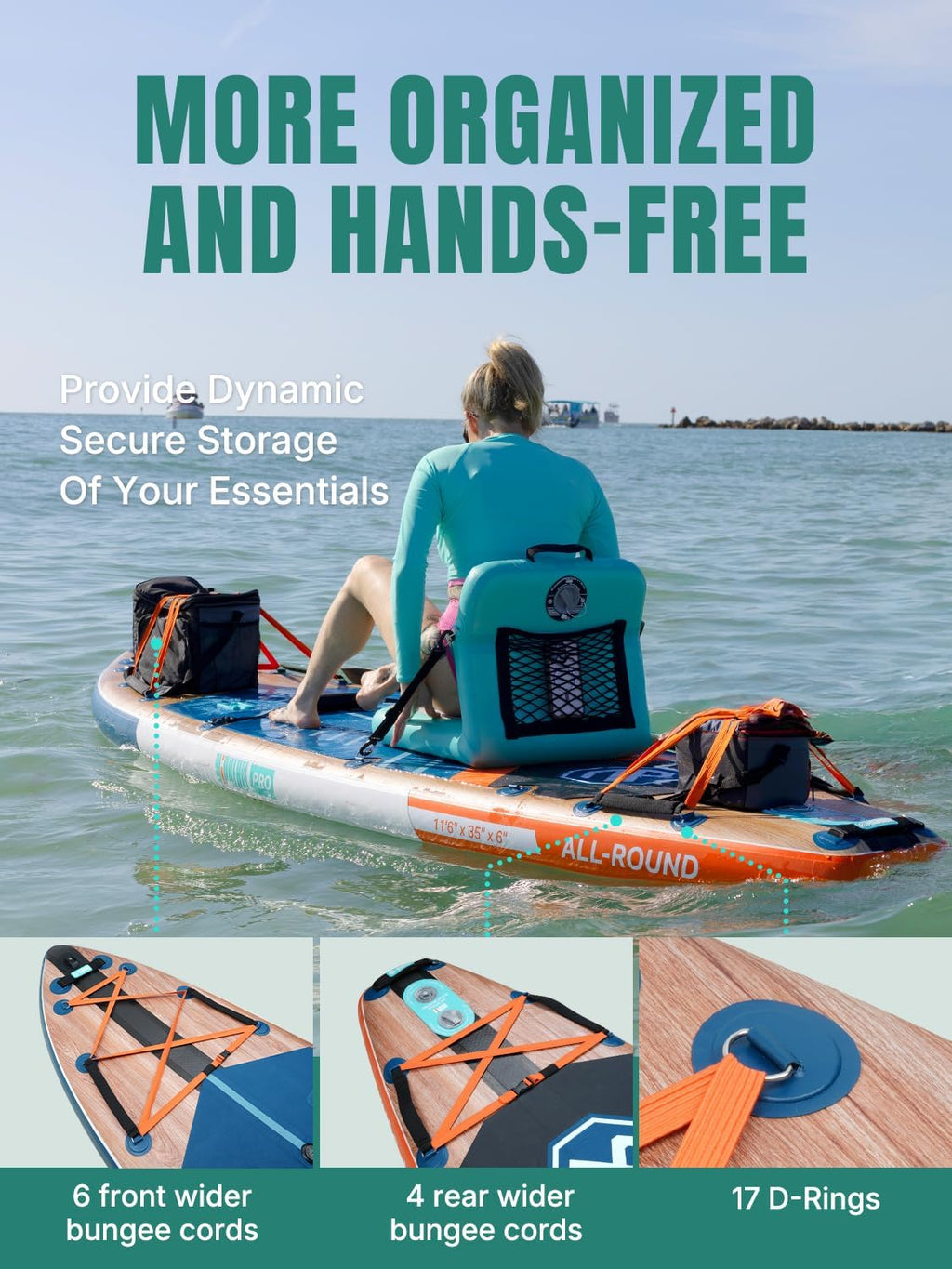 Niphean PRO (Extra Large) Inflatable Paddle Board with Seat, 11'6'/12'6' Stand Up Paddle Board with Pressure Gauge, StabilTrac Fin, Upgraded All-Round/Touring SUP for Adult Adventures, 2+1 Person