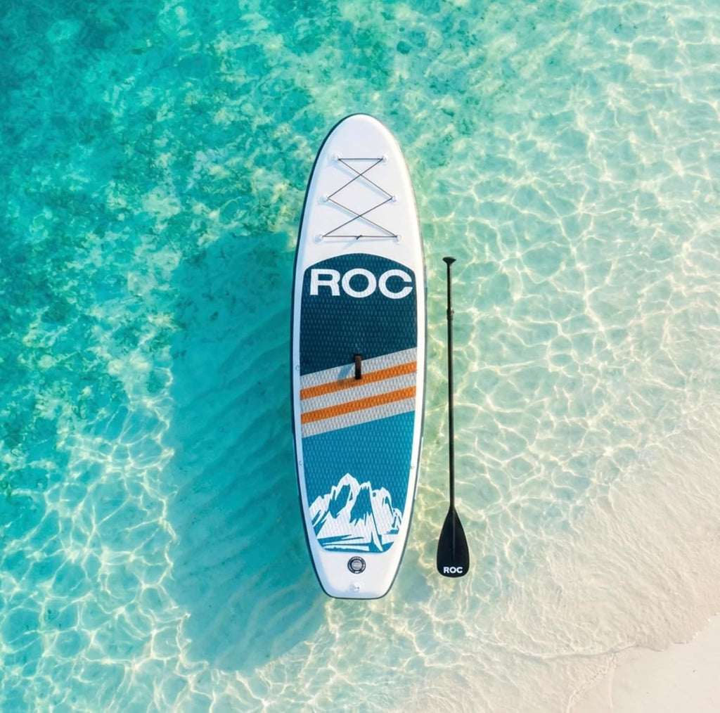 Roc Inflatable Stand Up Paddle Board with Premium SUP Paddle Board Accessories, Wide Stable Design, Non-Slip Comfort Deck for Youth & Adults