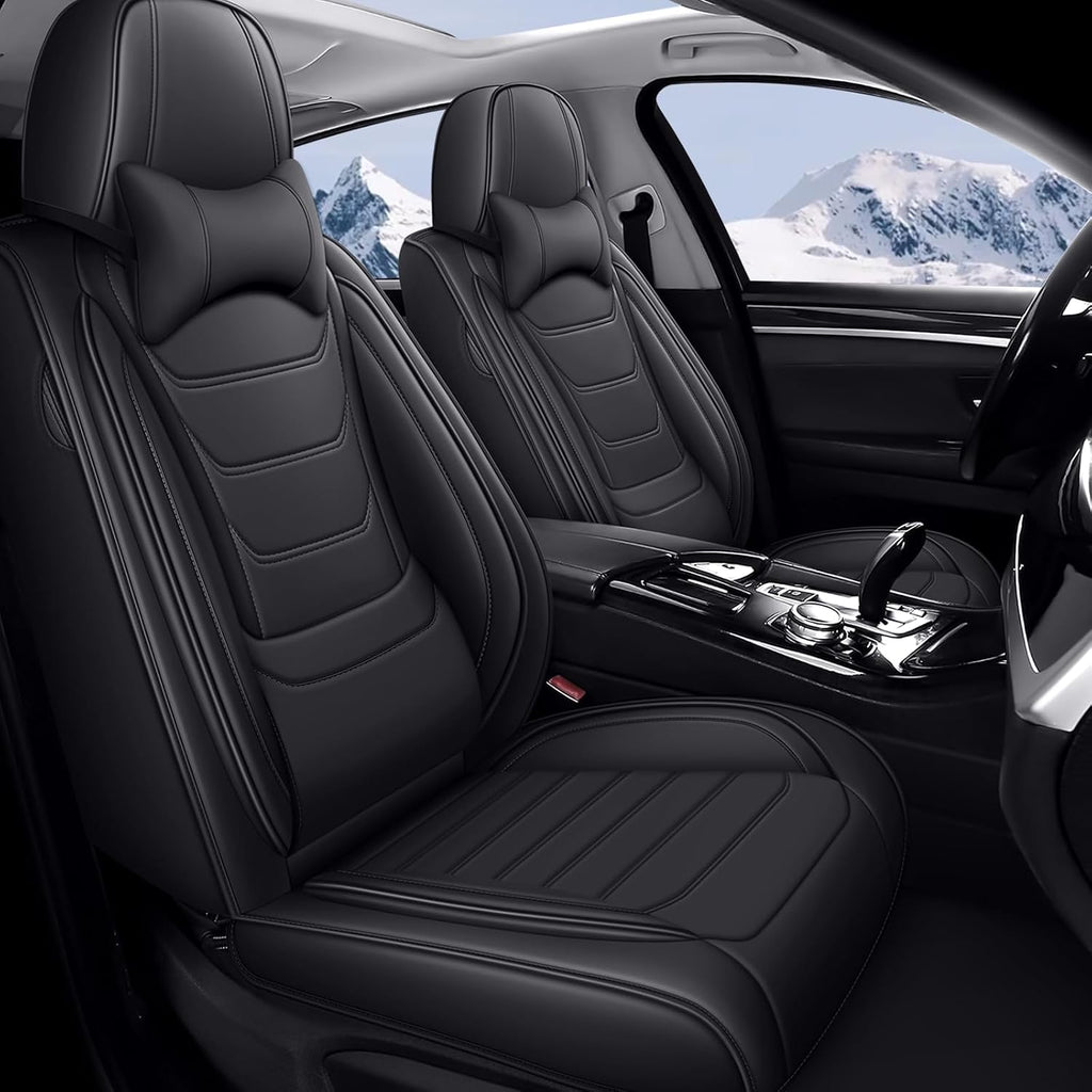 JWLK Seat Covers for Buick Envision 2016-2026, Family Seat Covers for Cars, Non-Slip, Airbag Compatible Vehicle Cushion, Waterproof & Easy-Clean(Luxury 2 Seats, Black)