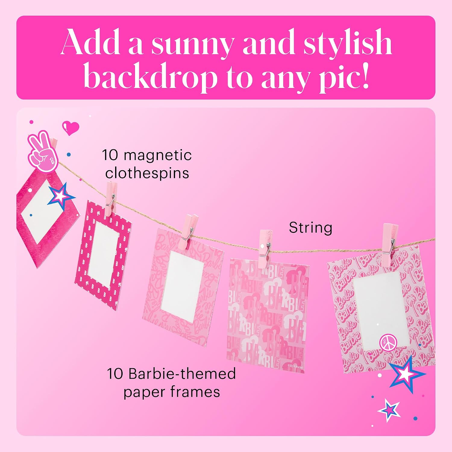 Kodak x Barbie Printomatic Full-Color Instant Print Digital Camera Barbie Gift Bundle (Iconic Style)+ Barbie Camera Case, Photo Album, Sticker & Hanging Frames, 50 Stickers + Zink Paper (20 Sheets)