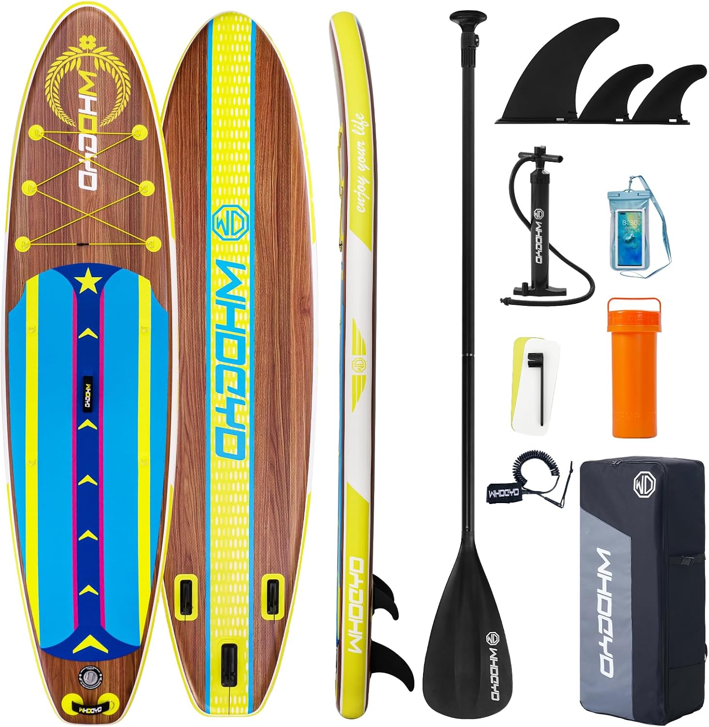 Inflatable Stand Up Paddle Board 11' × 33' × 6', Yoga Board with Durable SUP Accessories for Adults & Youth, Versatile Paddle Board