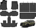 ANBINGO® Floor Mats & Backseat Cargo Liner for Subaru Ascent 2019-2025 7/8 Passenger, All Weather TPE Custom Fit Floor Liners for Subaru Ascent Full Set Accessories Car Mats,Black