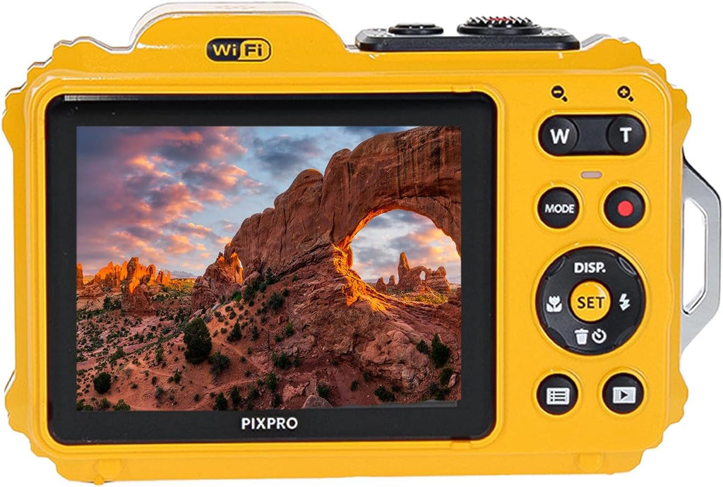 KODAK PIXPRO WPZ2 Rugged Waterproof Shockproof Dustproof WiFi Digital Vlogging Camera 16MP (Yellow) Bundle with 32GB Memory Card + Vlogger Tripod + Bag + Cleaning Kit + More Accessories