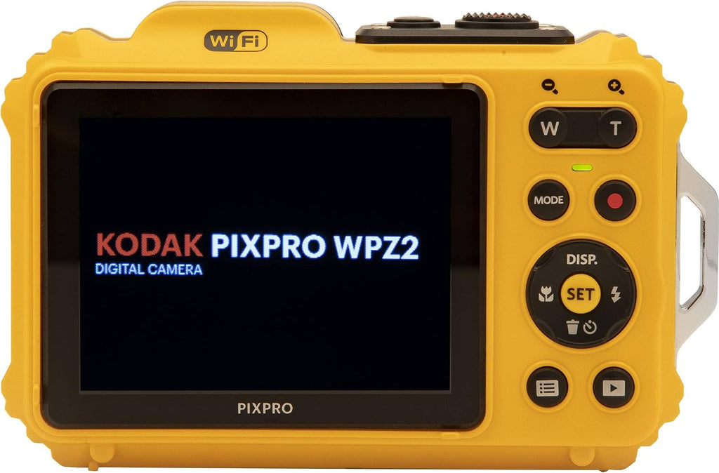 Kodak PIXPRO WPZ2 Rugged Waterproof Shockproof Dustproof WiFi Digital Camera 16MP 4X Optical Zoom 1080P Full HD Video Vlogging Camera 2.7' LCD (Yellow) + 32GB Card + Case + Floating Strap + Bundle