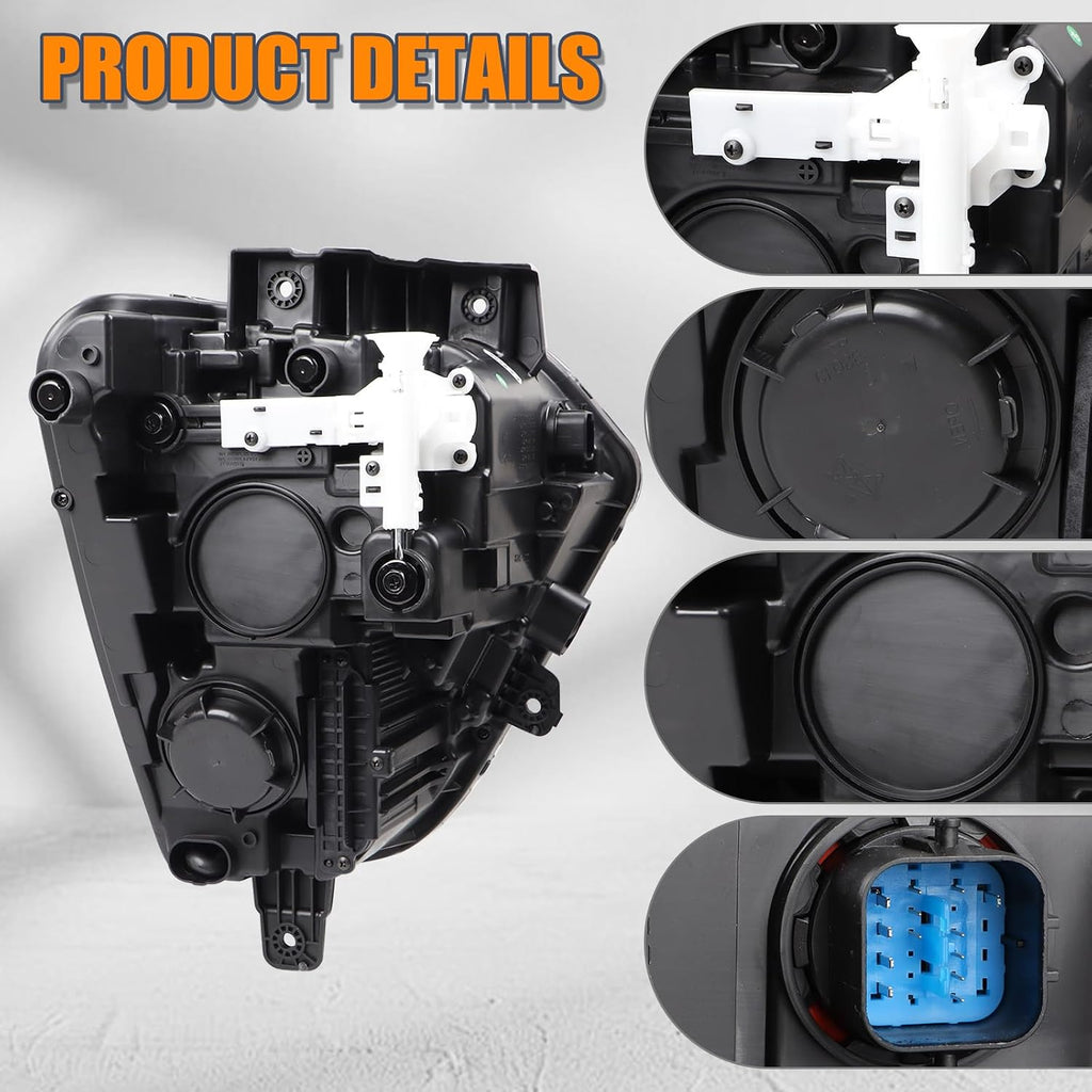 LH LED Headlight W/Halogen Turn Signal Assembly Compatible with 2024 2025 Hyndai Kona SE/SEL/N Line Headlamp Left Driver Side 92101-BE020