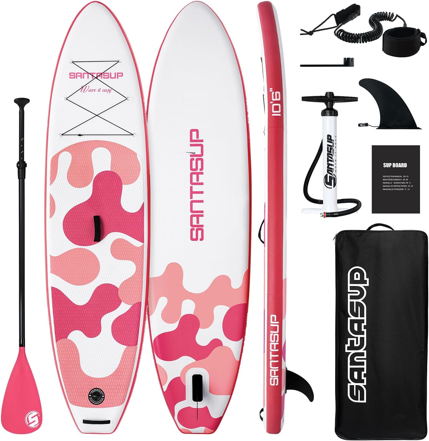 Inflatable Stand Up Paddle Board with SUP Accessories, Anti-Slip EVA Deck, 10'6'/11' Wide Stance Board, Sup Board for Adults & Youth of All Skill Levels Backpack
