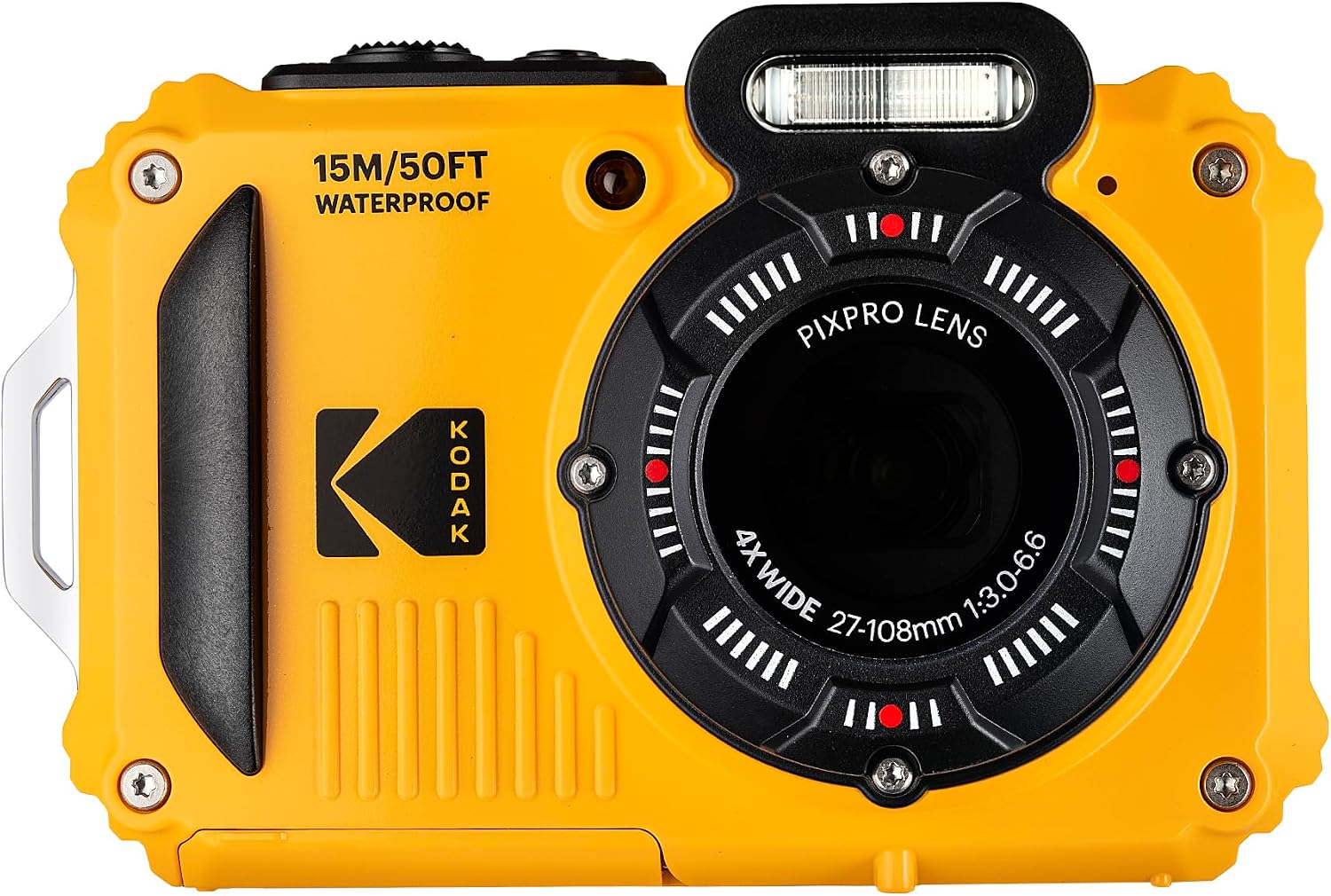 Kodak PIXPRO WPZ2 Digital Camera (Yellow) | Waterproof, Shockproof & Dustproof Camera with 16MP Sensor, 1080p Video & 4X Optical Zoom | for Travel & Outdoor use + 32GB Card + Vlogger Tripod + More