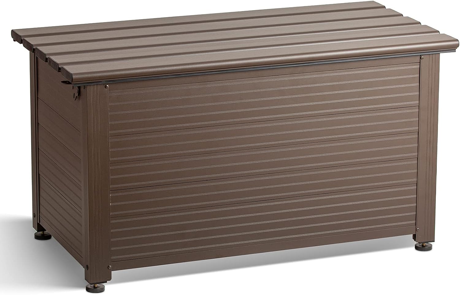 TECSPACE 55 Gallon Aluminum Deck Box, IP65 Waterproof Level Patio Storage Box, 221 Lbs Bearing Capacity, for Pool & Sports Equipment & Garden Tools Storage