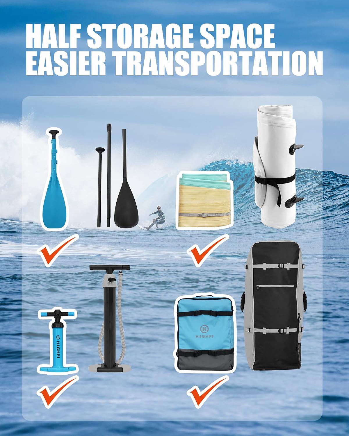 Inflatable Stand Up Paddle Board for Youth and Adults – Wide Sup with Premium Accessories, Blow Up Paddleboard for Surfing, Fishing, Yoga & More