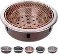 Portable BBQ Grill, Korean BBQ Charcoal Grill Split Type 5-in-1 Indoor Outdoor 4-8 People Multicolor(D)