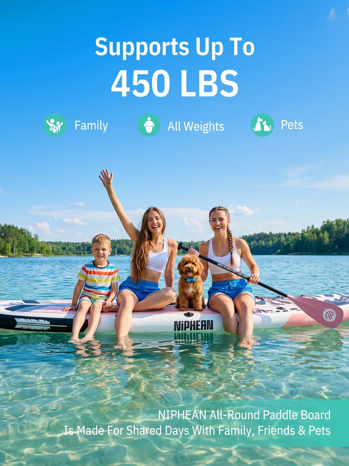 Niphean Inflatable Stand Up Paddle Board with SUP Accessories, Anti-Slip EVA Deck, 10'6'' Inflatable Paddle Boards for Adults & Youth of All Skill Levels