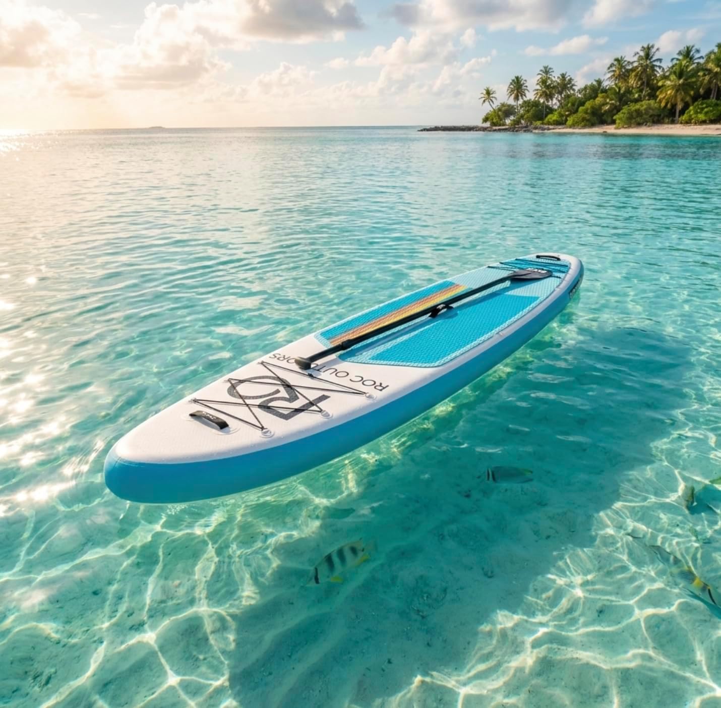 Roc Inflatable Stand Up Paddle Board 10' 6' with Premium SUP Paddle Board Accessories, Wide Stable Design, Non-Slip Comfort Deck for Youth & Adults