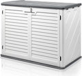 VINGLI Outdoor Storage Shed, Resin Storage Cabinet with Lockable Design, Weatherproof Tool Shed with HDPE Material, Resin Deck Box for Garden Tools, Pool Equipment, Garbage Cans, White (31.5 Cu.ft)