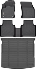 GINOWY- Floor Mats & Cargo Liner for Volkswagen Tiguan 2018-2024 TPE All Weather Mats for VW Tiguan Non-Slip Waterproof Cargo Trunk Mat Easy to Clean Floor Liners Accessories Black