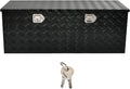 48''Inch Aluminum Truck Tool Box Truck Bed Toolbox Truck Trailer Chest Box Trailer Underbody Storage Organizer Waterproof Square Storage Organizer w/Lock & Keys Black(‎48' x19.5''x17.5'')