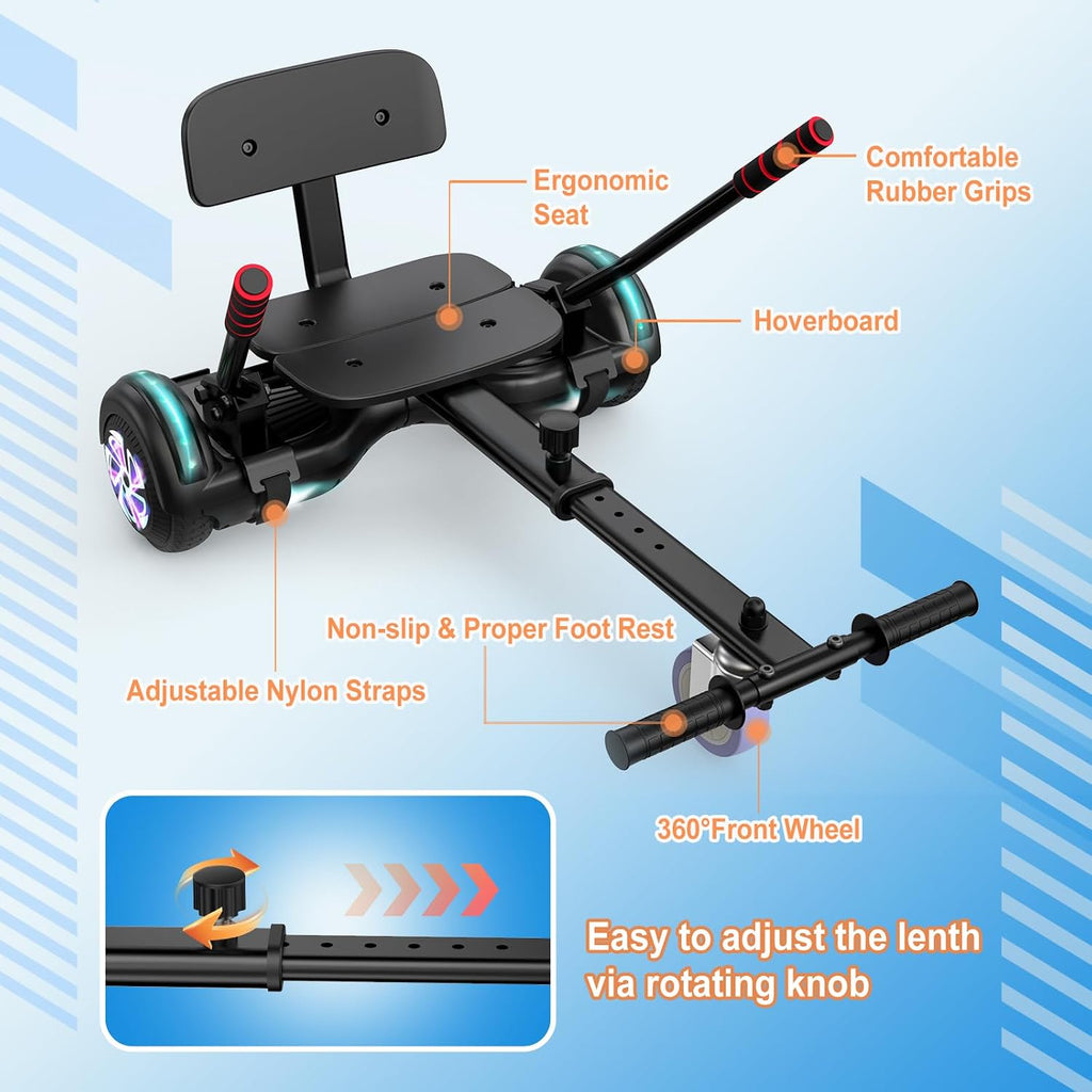 LIEAGLE Hoverboard, 6.5' Self Balancing Scooter Hover Board with Bluetooth Wheels LED Lights for Kids Adults