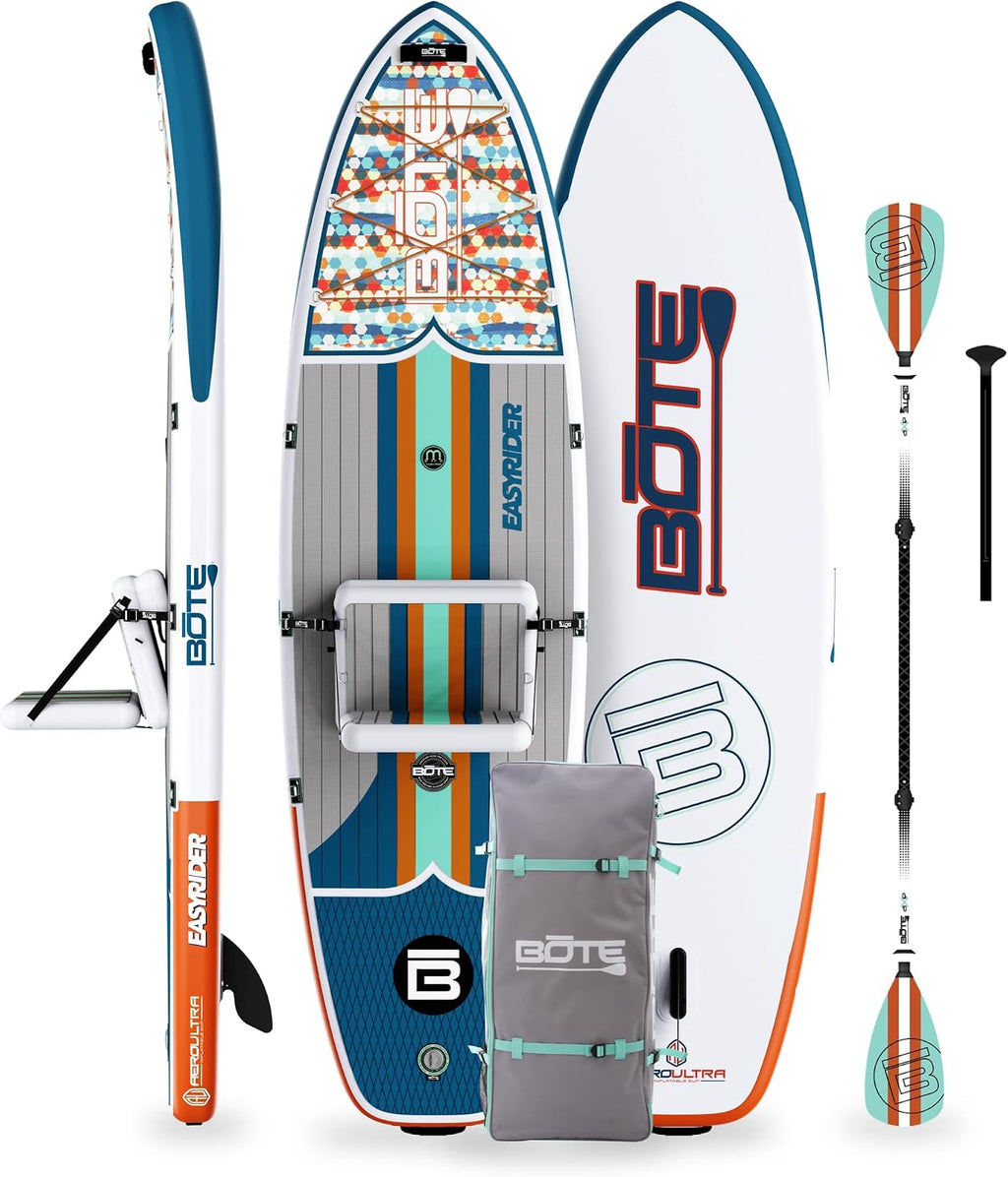 BOTE EasyRider Aero Inflatable Stand Up Paddle Board MAGNEPod Blow Up Hybrid iSUP Convertible Seat Included Adults Kids Family Friendly Multiple Sizes