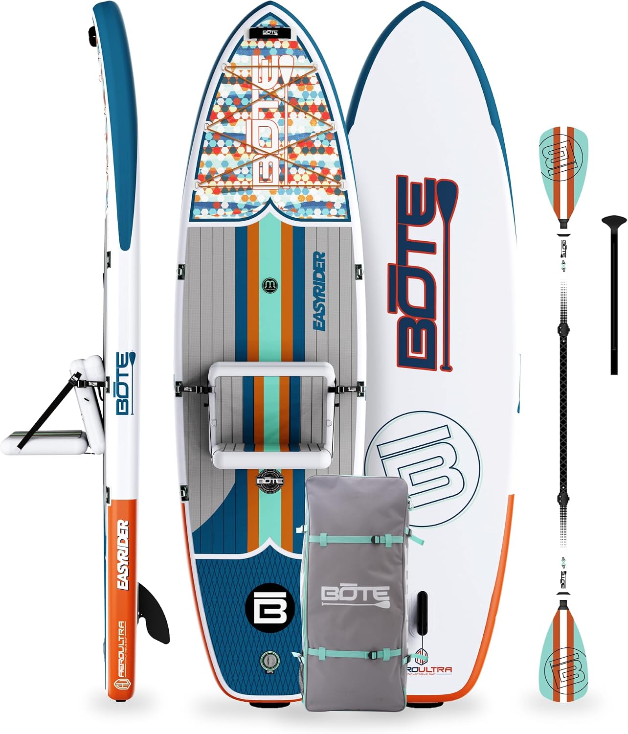 BOTE EasyRider Aero Inflatable Stand Up Paddle Board MAGNEPod Blow Up Hybrid iSUP Convertible Seat Included Adults Kids Family Friendly Multiple Sizes