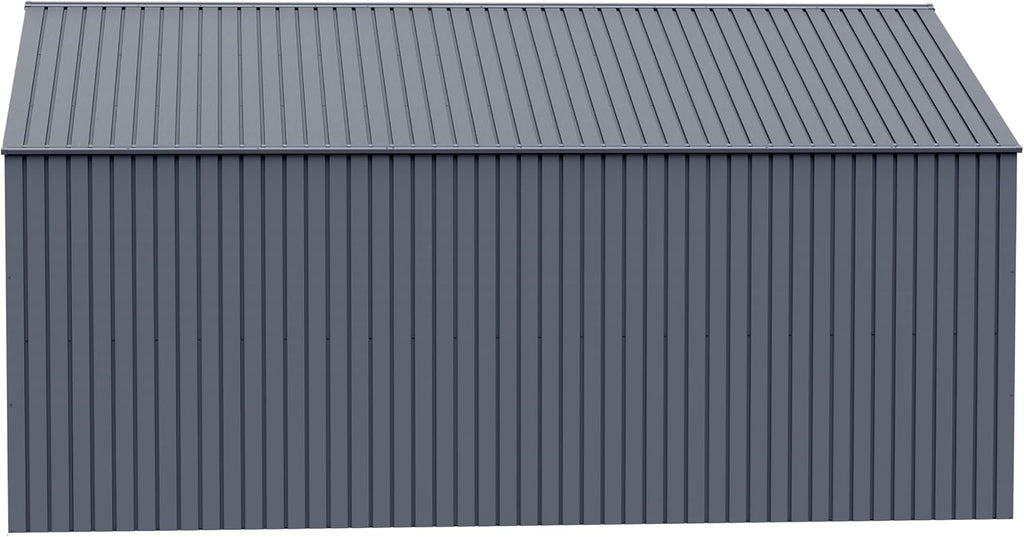 Arrow Shed Elite 12' x 16' Tall Outdoor Steel Storage Shed with High Gable and Lockable Doors Storage Building, Anthracite