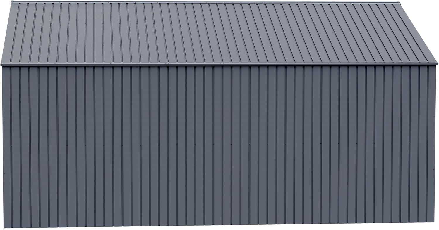 Arrow Shed Elite 12' x 16' Tall Outdoor Steel Storage Shed with High Gable and Lockable Doors Storage Building, Anthracite
