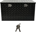 44''Inch Aluminum Truck Tool Box Truck Bed Toolbox Truck Trailer Chest Box Trailer Underbody Storage Organizer Waterproof Square Storage Organizer w/Lock & Keys Black(‎44' x24''x24'')