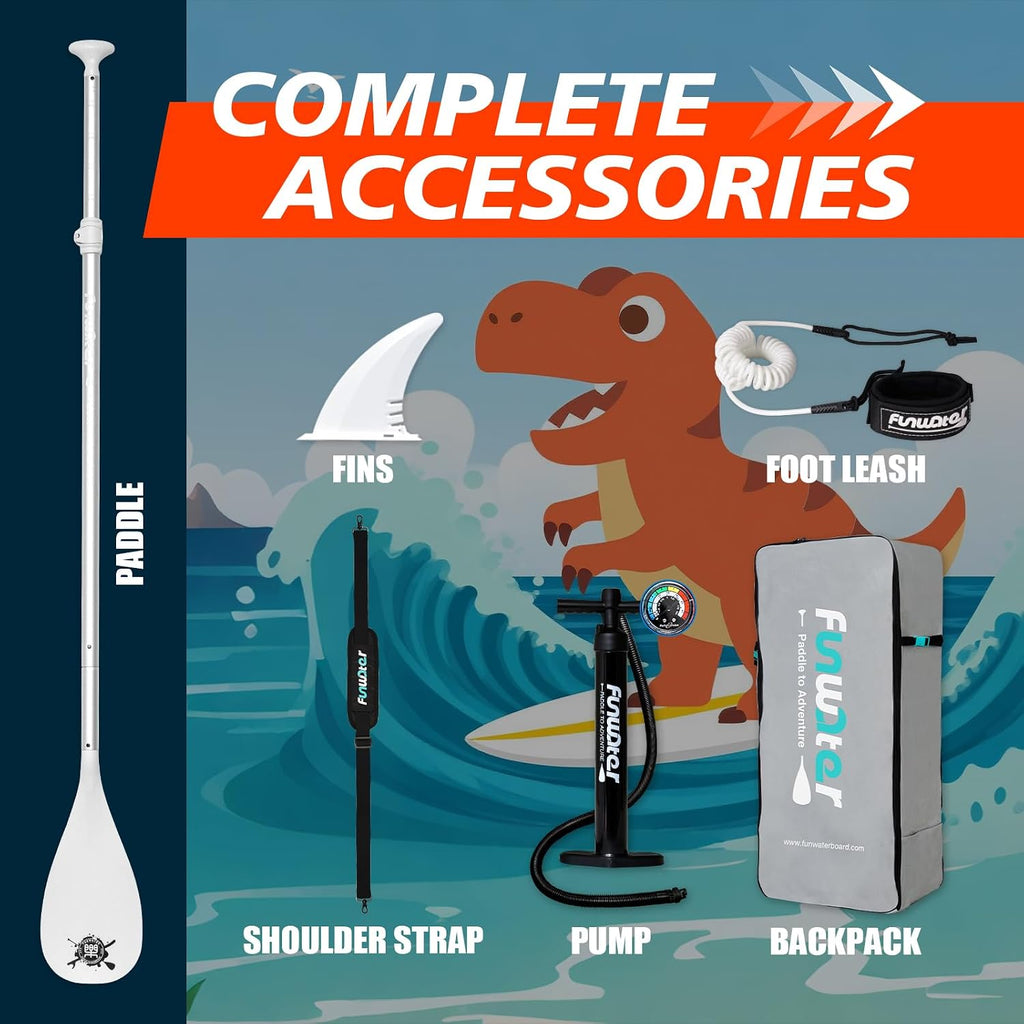 FunWater Inflatable Stand Up Paddle Board with Premium SUP Paddleboard Accessories, Anti-Slip EVA Deck, 11'6''/11'/10'6'' Paddle Boards for Adults & Youth of All Skill Levels