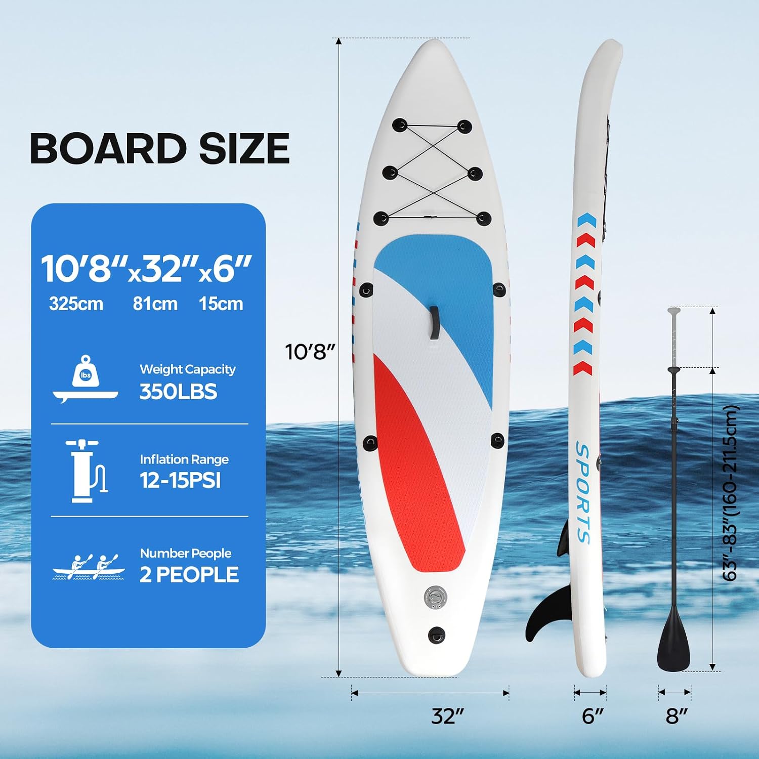 Panana Inflatable Stand Up Paddle Board 10'/10'8''x30''/32''x6'' iSUP Non-Slip Deck Paddleboard for Adults Beginners Youth, with Paddle Pump Fins Leash Backpack
