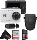 KODAK PIXPRO FZ45 16MP CMOS Sensor Digital Camera 5X Optical Zoom with Sunshine Photo Microfiber Cleaning Cloth (Advanced Bundle, White)