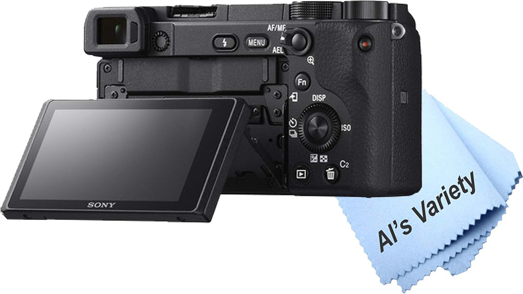 Sony a6400 Mirrorless Camera with 16-50mm Lens + 64GB Memory, Filters,Case, Tripod, Flash, and More (28pc Bundle) (Renewed), Black