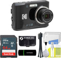 Kodak PIXPRO FZ45 16MP Digital Camera 4X Optical Zoom 27mm Wide Angle 1080P Full HD Video 2.7' LCD Camera (Black) + 64GB Card and Reader + Memory Wallet + Tripod + Cleaning Bundle