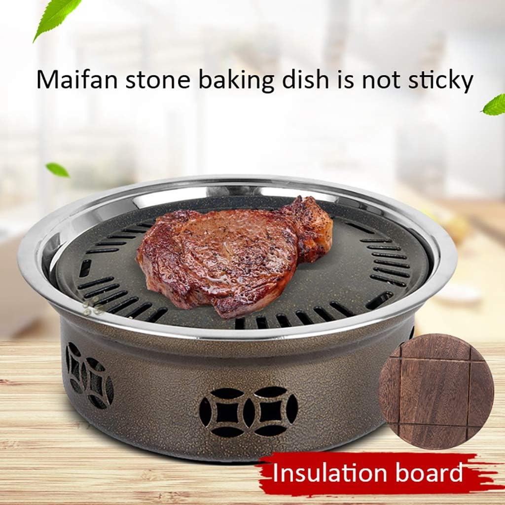 BBQ Barbeque Barbecue Grill,Korean Charcoal Smoke-Free Barbecue Grill,Uniform Heating,Outdoor Portable Barbecue Grill,3 Styles (Color : C)