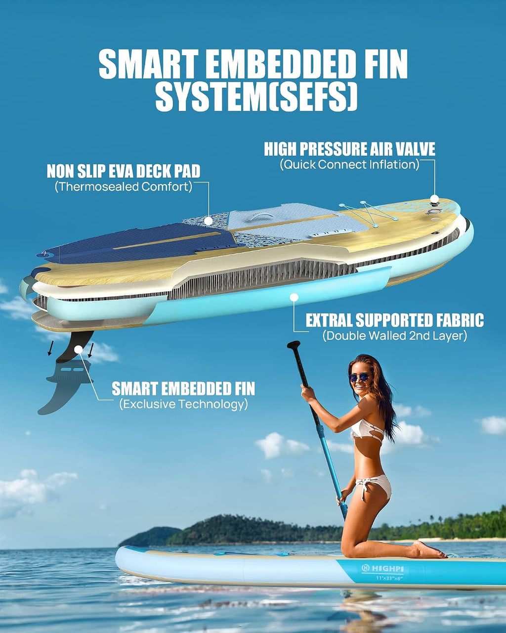 Inflatable Stand Up Paddle Board for Youth and Adults – Wide Sup with Premium Accessories, Blow Up Paddleboard for Surfing, Fishing, Yoga & More