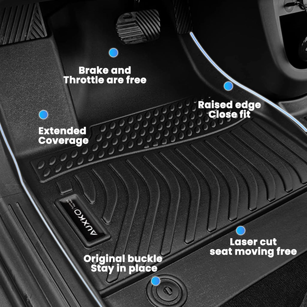 Auxko All Weather Floor Mats Cargo Mat with Backrest Mat for 2025 2026 Hyundai Ioniq 5 N TPE Liners Accessories Guard Odorless Anti-Slip Floor Liners & Trunk Liner & Back Seat Protectors