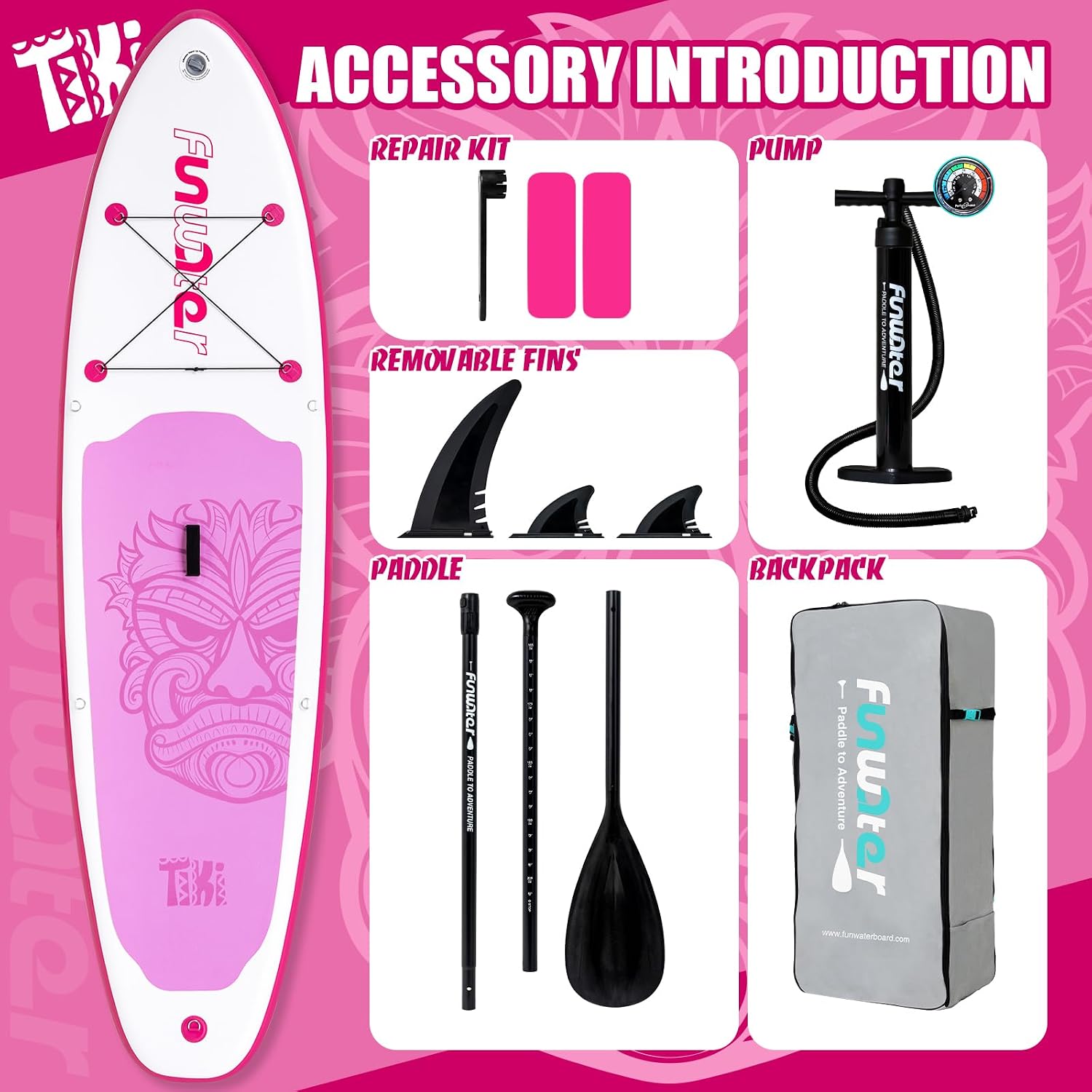 FunWater Inflatable Ultra-Light Stand Up Paddle Board for All Skill Levels with Premium SUP Paddleboard Accessories,Non-Slip Comfort Deck for Youth & Adults