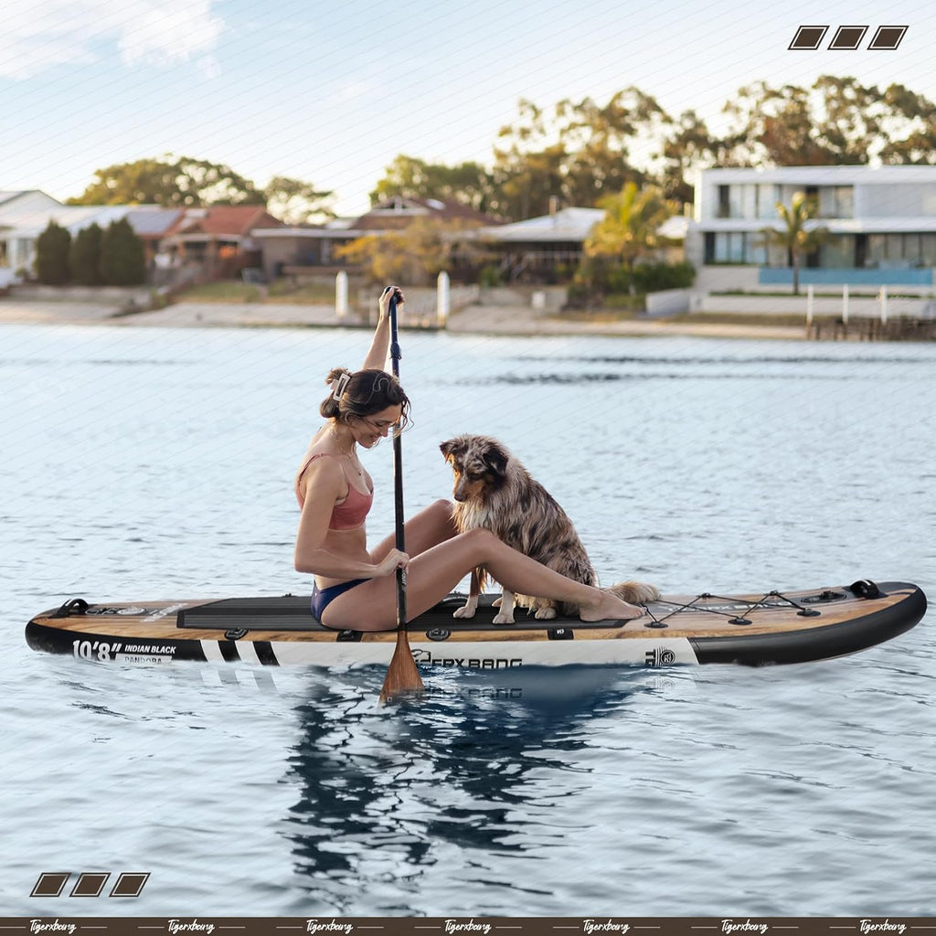 TIGERXBANG Paddle Board, 10.8' Stand Up Paddle Board with Premium Complete Inflatable SUP Accessories, Extra Wide Paddleboards for Adults & Kids-Pandora Collection