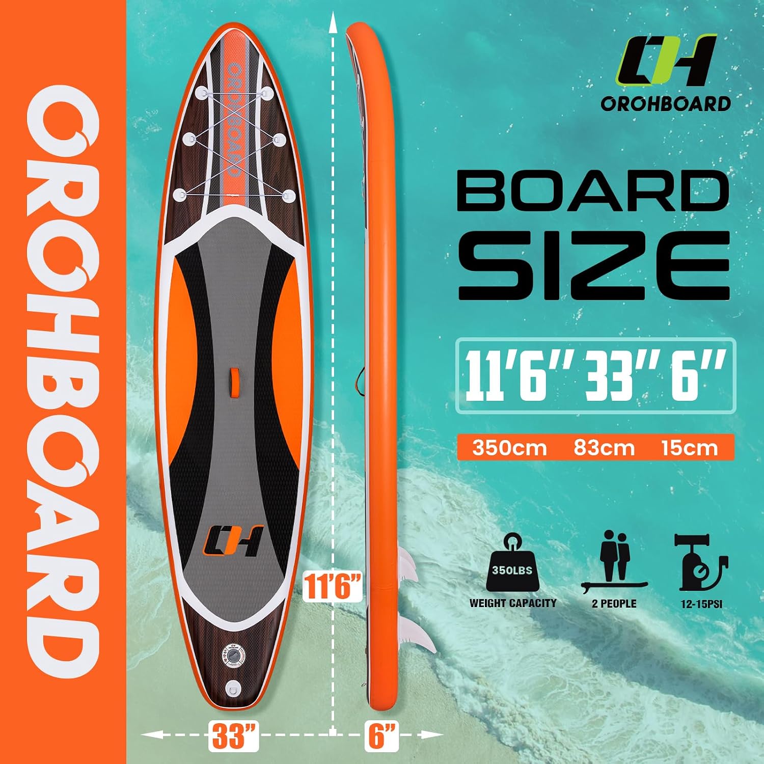 Inflatable Paddle Board 11'6/10'6 Paddle Board - All-Around SUP Board for Adults & Beginners, Stand Up Paddle Board with Complete Accessory Kit for Lake, River, Ocean