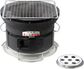 Japanese BBQ Charcoal Grill - Handmade Shichirin - Diatomaceous Earth - Round, Black - Tabletop Barbecue - 10 Inches - Made in Japan