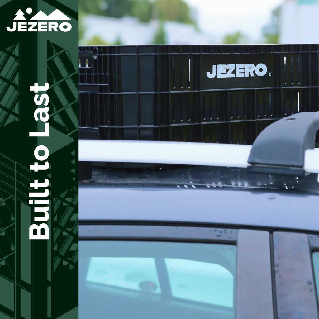 JEZERO Black 6-Pack Harvest Storage Crate – Stackable Plastic Tote Box for Fruit & Vegetables, Kitchen, Pantry, Closet, Car & Outdoor Use | Open Utility Bin, 20' x 12' x8'