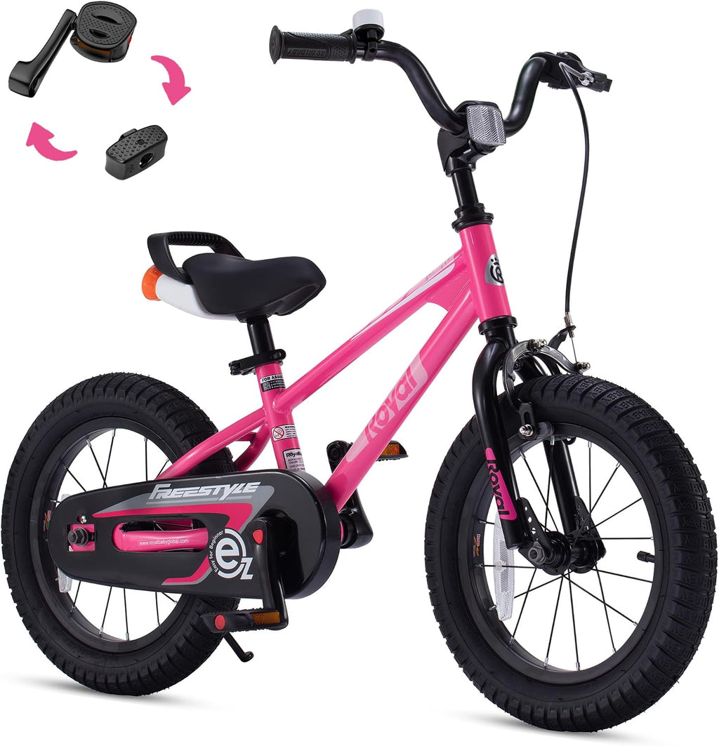 RoyalBaby EZ Kids Bike 12 14 16 18 20 Inch Balance Pedal 2-in-1 Training Bicycle Boys Girls Ages 3 to 12 Years Easy Learn for Beginners