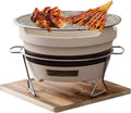 AIZYR Charcoal Grill Japanese Style BBQ Grill,Tabletop Pottery Clay Charcoal Stove with Wire Mesh Grill for Outdoor Patio Backyard Camping Picnic,Large