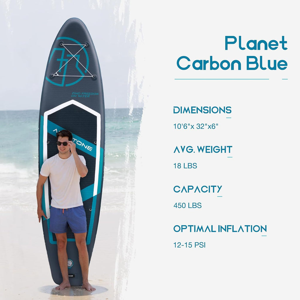 AIR-STONE 10'6' 450 lb Capacity，Inflatable Stand Up Paddle Board with sup Accessories Including Backpack, Repairing Kits, Non-Slip Deck, Leash, 3 Fins, Paddle and Hand Pump