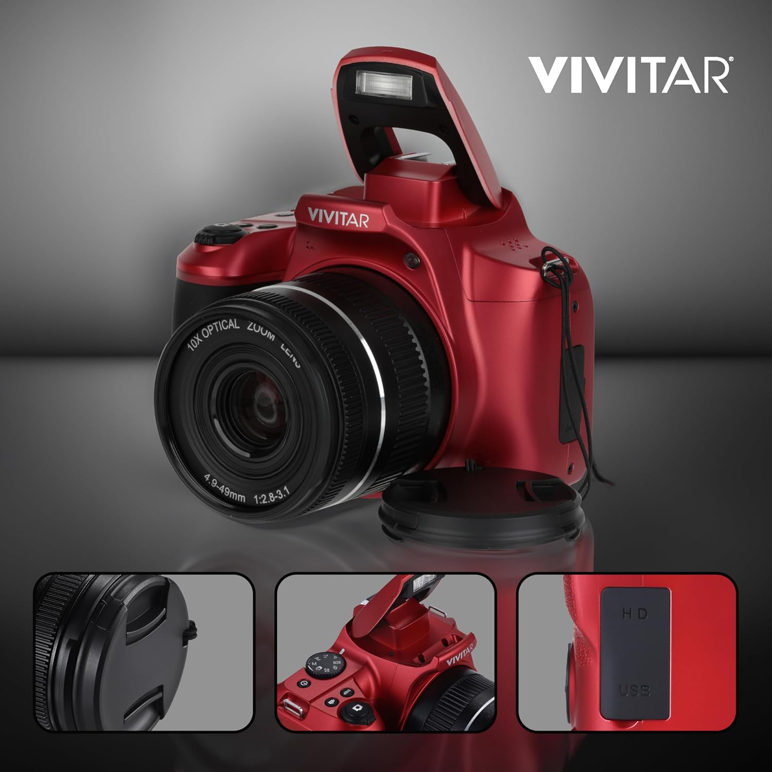 4K Digital Camera with 64 MP, 10x Optical Zoom, 3.0' LCD Display, LED Flash, Auto Focus, Macro Mode, 4K Video Recording, Memory Included, Photography and Vlog Camera
